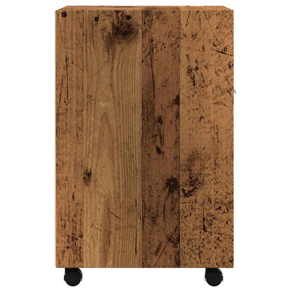 Cabinet with Wheels Old Wood 33x38x60 cm Engineered Wood