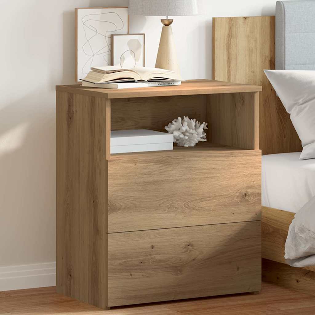 Bedside Cabinet Artisan Oak 50x32x60cm Engineered Wood
