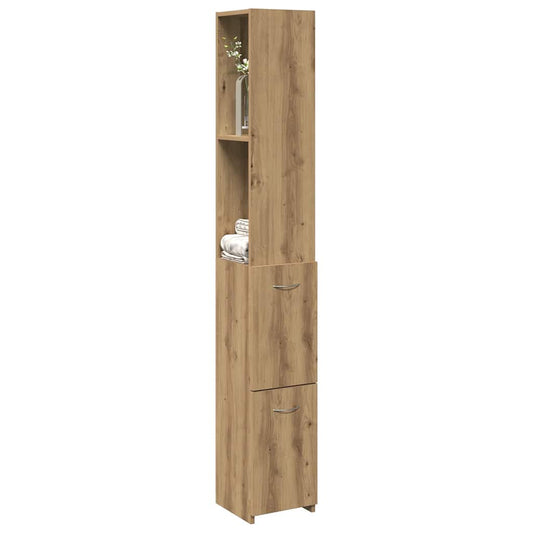 Bathroom Cabinet Artisan Oak 25x25x170 cm Engineered Wood