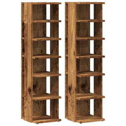 Shoe Cabinets 2 pcs Old Wood 28x27x102 cm Engineered Wood