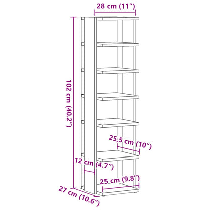 Shoe Cabinets 2 pcs Old Wood 28x27x102 cm Engineered Wood