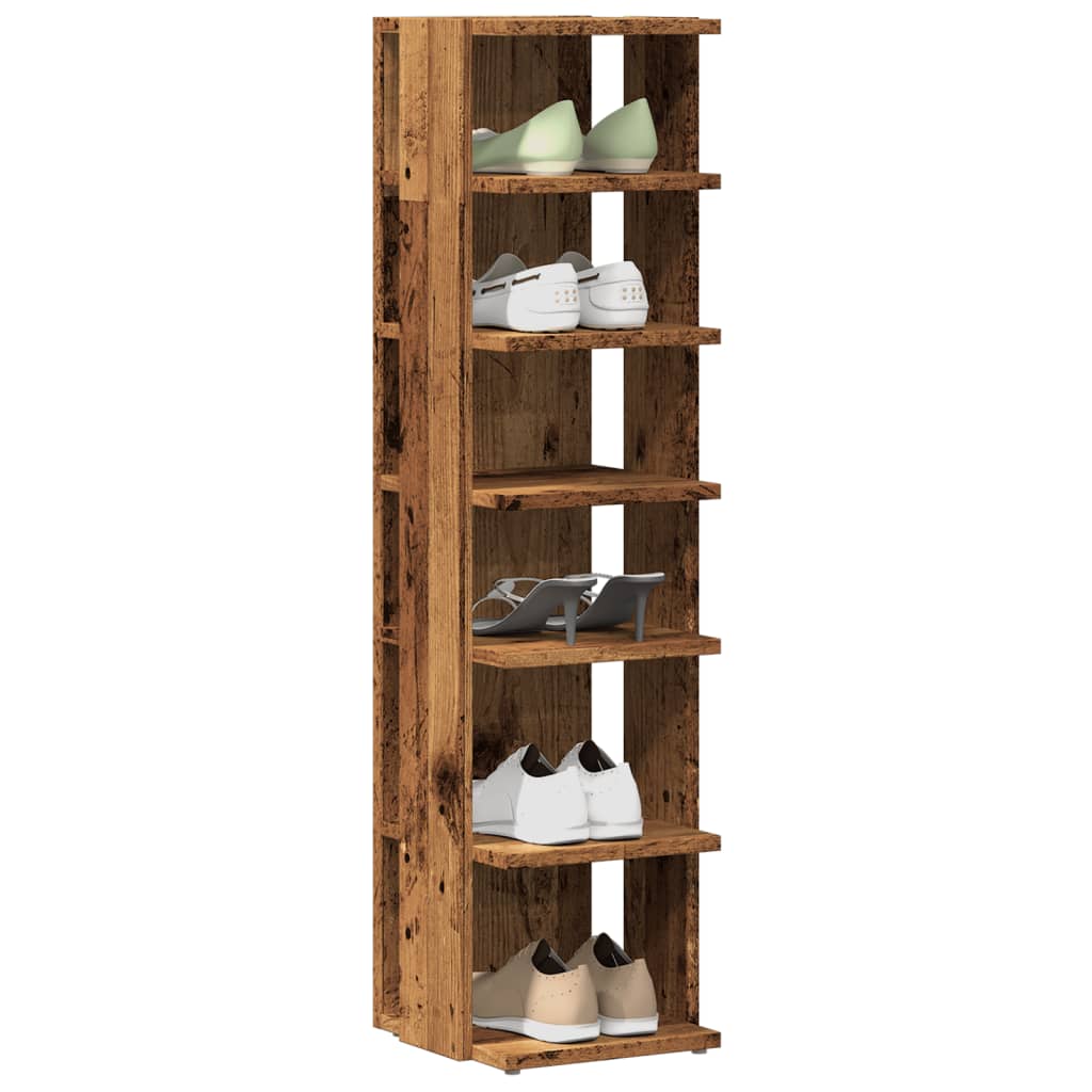 Shoe Cabinets 2 pcs Old Wood 28x27x102 cm Engineered Wood