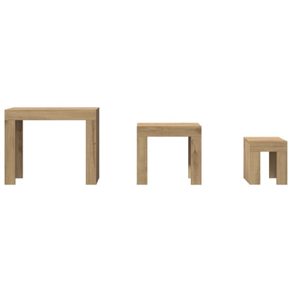 Nesting Coffee Tables 3 pcs Artisian Oak Engineered Wood