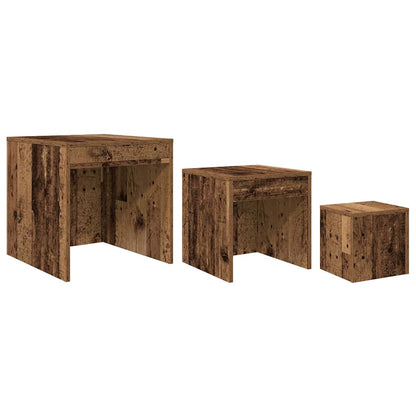 Nesting Tables 3 pcs Old Wood Engineered Wood