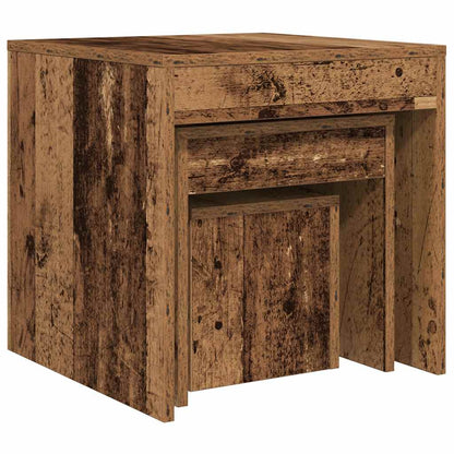 Nesting Tables 3 pcs Old Wood Engineered Wood