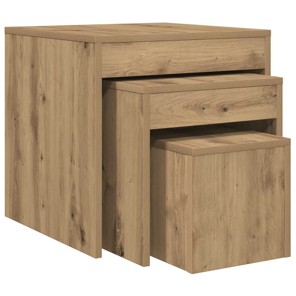 Nesting Tables 3 pcs Artisan Oak Engineered Wood