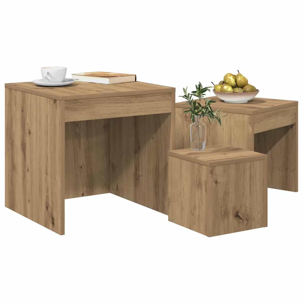 Nesting Tables 3 pcs Artisan Oak Engineered Wood