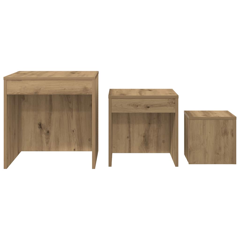 Nesting Tables 3 pcs Artisan Oak Engineered Wood