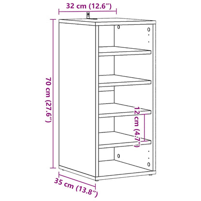Shoe Cabinet Old Wood 32x35x70 cm Engineered Wood