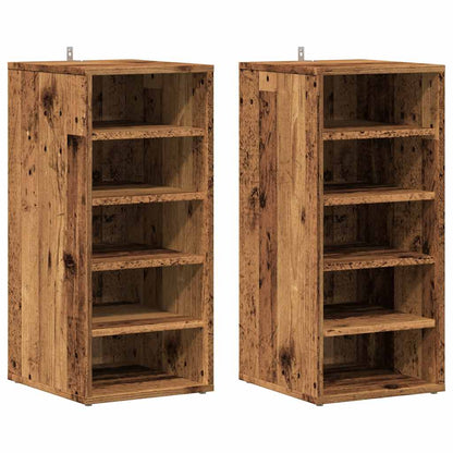 Shoe Cabinets 2 pcs Old Wood 32x35x70 cm Engineered Wood