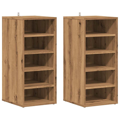 Shoe Cabinets 2 pcs Artisan Oak 32x35x70 cm Engineered Wood