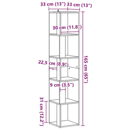 Corner Cabinet Old Wood 33x33x165 cm Engineered Wood