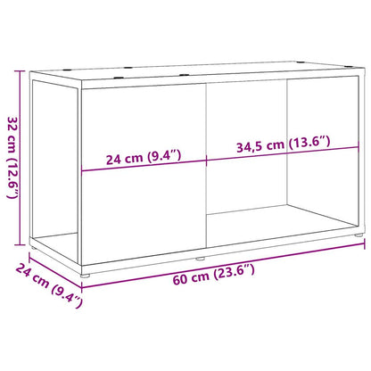 TV Cabinet Old Wood 60x24x32cm Engineered Wood