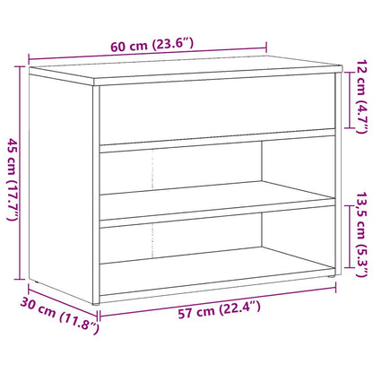 Shoe Bench Artisan Oak 60x30x45 cm Engineered Wood