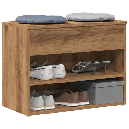 Shoe Bench Artisan Oak 60x30x45 cm Engineered Wood