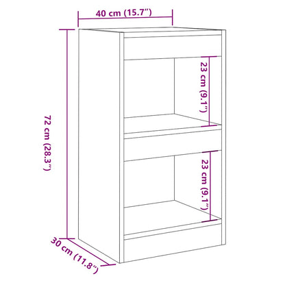 Book Cabinet/Room Divider Old Wood 40x30x72 cm