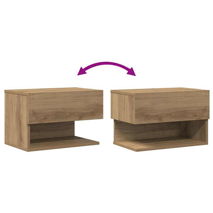 Wall-mounted Bedside Cabinet Artisian Oak