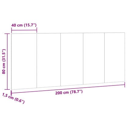 Bed Headboard Old Wood 200x1.5x80 cm Engineered Wood