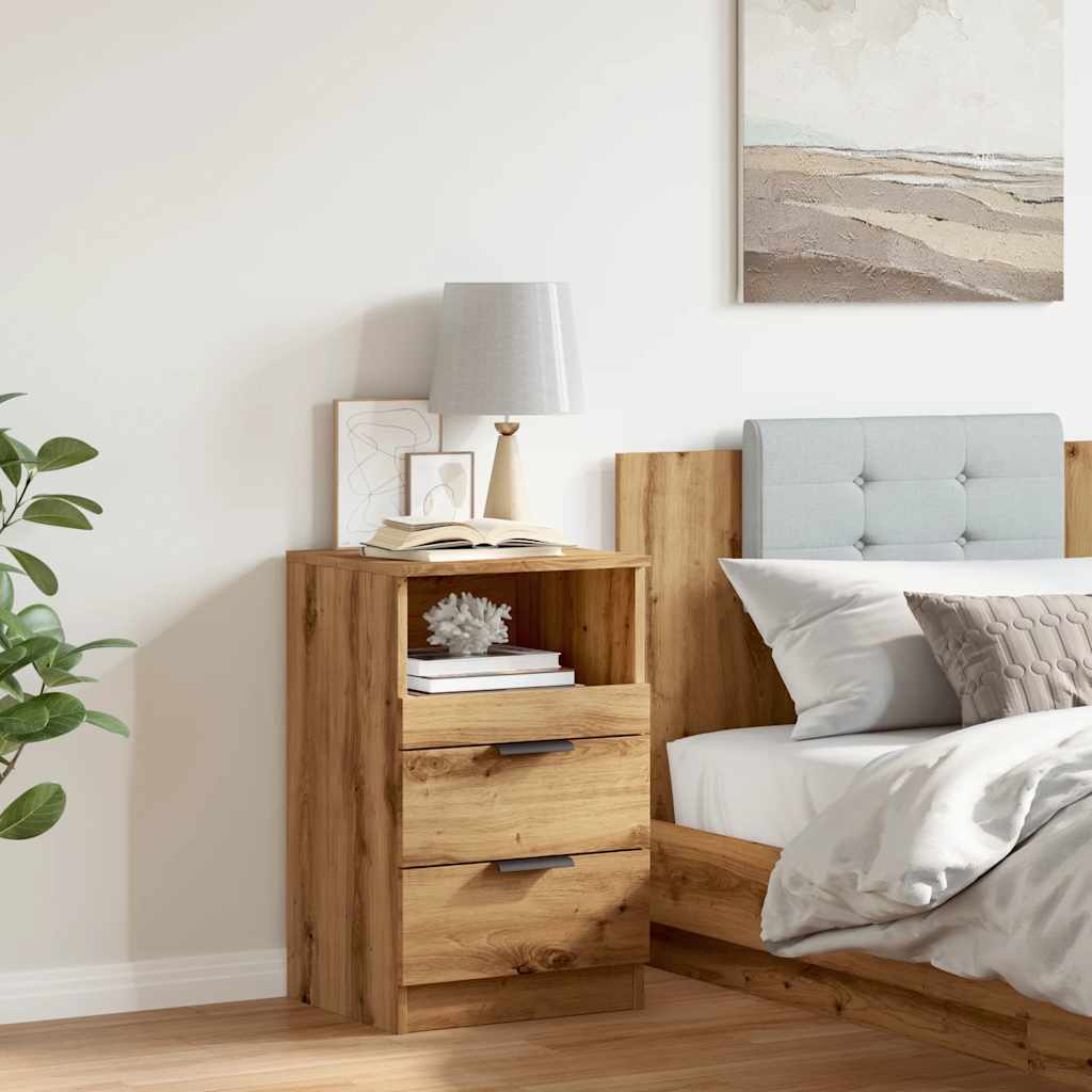 Bedside Cabinet Artisan Oak 40x36x65 cm Engineered Wood