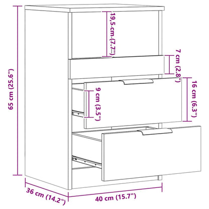 Bedside Cabinet Artisan Oak 40x36x65 cm Engineered Wood
