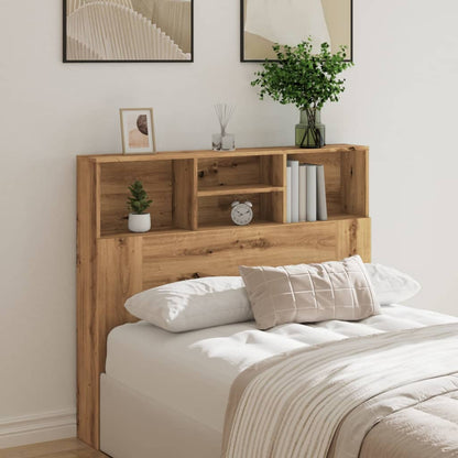 Headboard Cabinet Artisian Oak 120x19x103.5 cm Engineered Wood