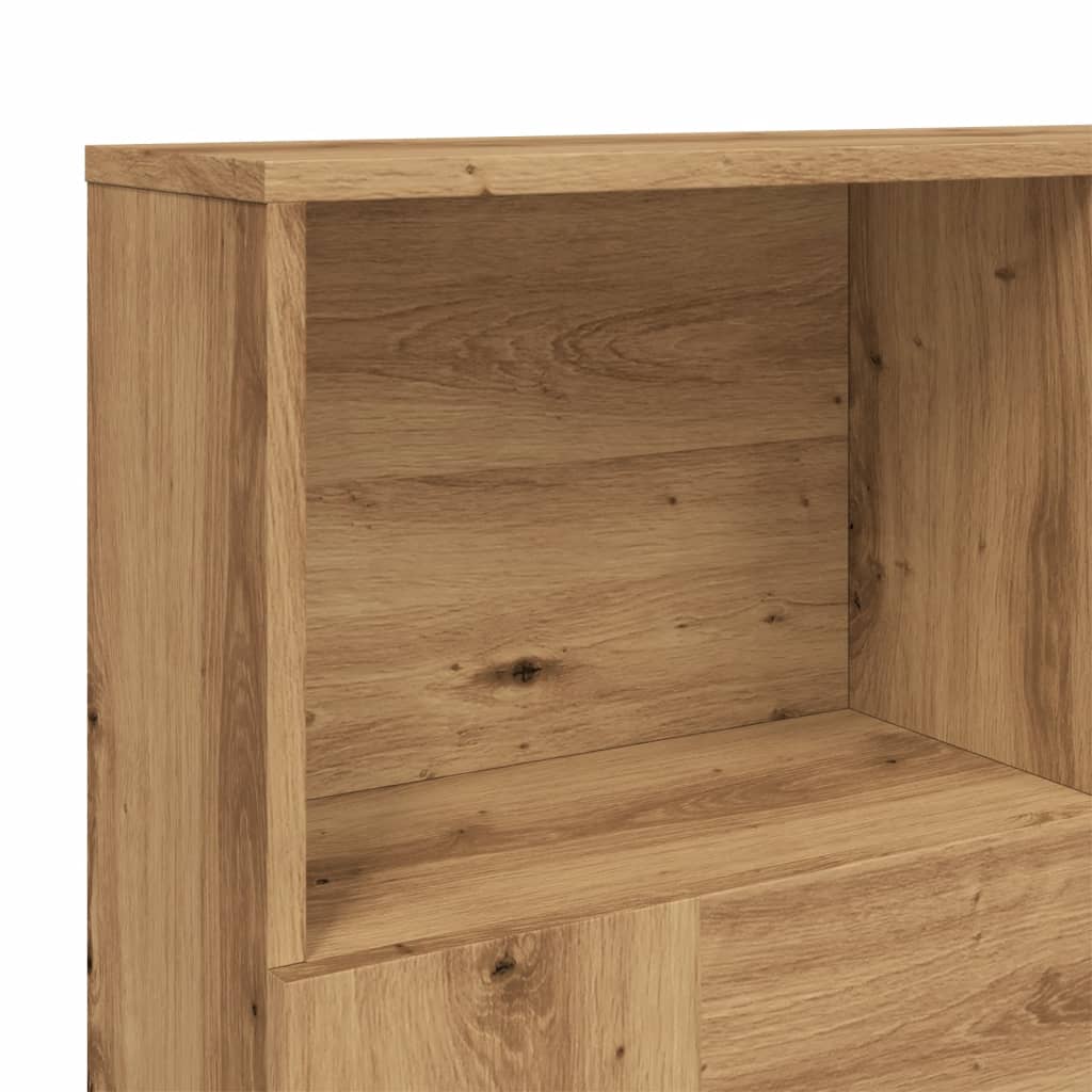 Headboard Cabinet Artisian Oak 120x19x103.5 cm Engineered Wood