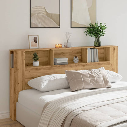 Headboard Cabinet Artisian Oak 200x18.5x102.5 cm Engineered Wood