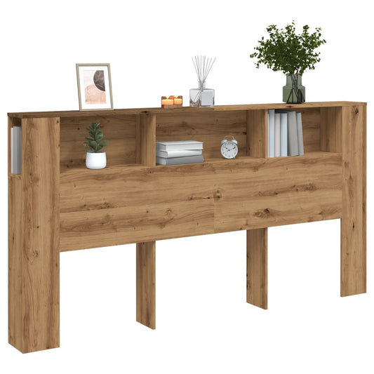 Headboard Cabinet Artisian Oak 200x18.5x102.5 cm Engineered Wood