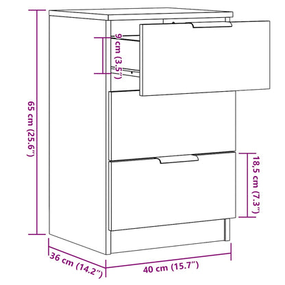 Bedside Cabinet Old Wood 40x36x65 cm Engineered Wood