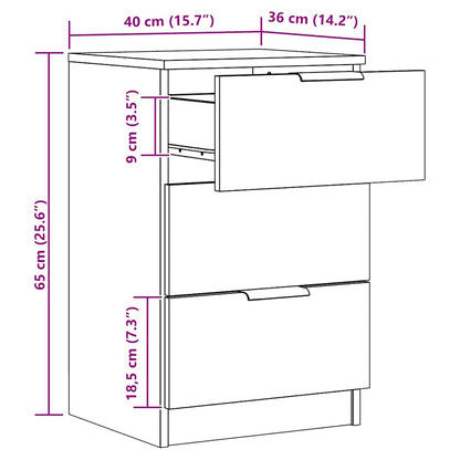 Bedside Cabinets 2 pcs Artisan Oak 40x36x65 cm Engineered Wood