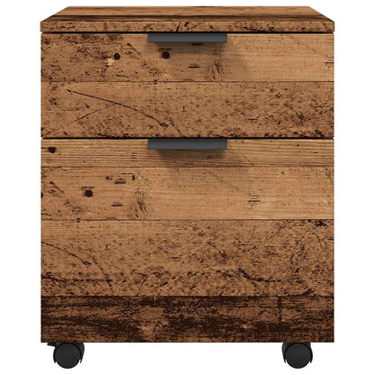 Mobile File Cabinet with Wheels Old Wood 45x38x54 cm Engineered Wood