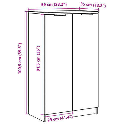 Shoe Cabinet Artisian Oak 59x35x100.5 cm Engineered Wood