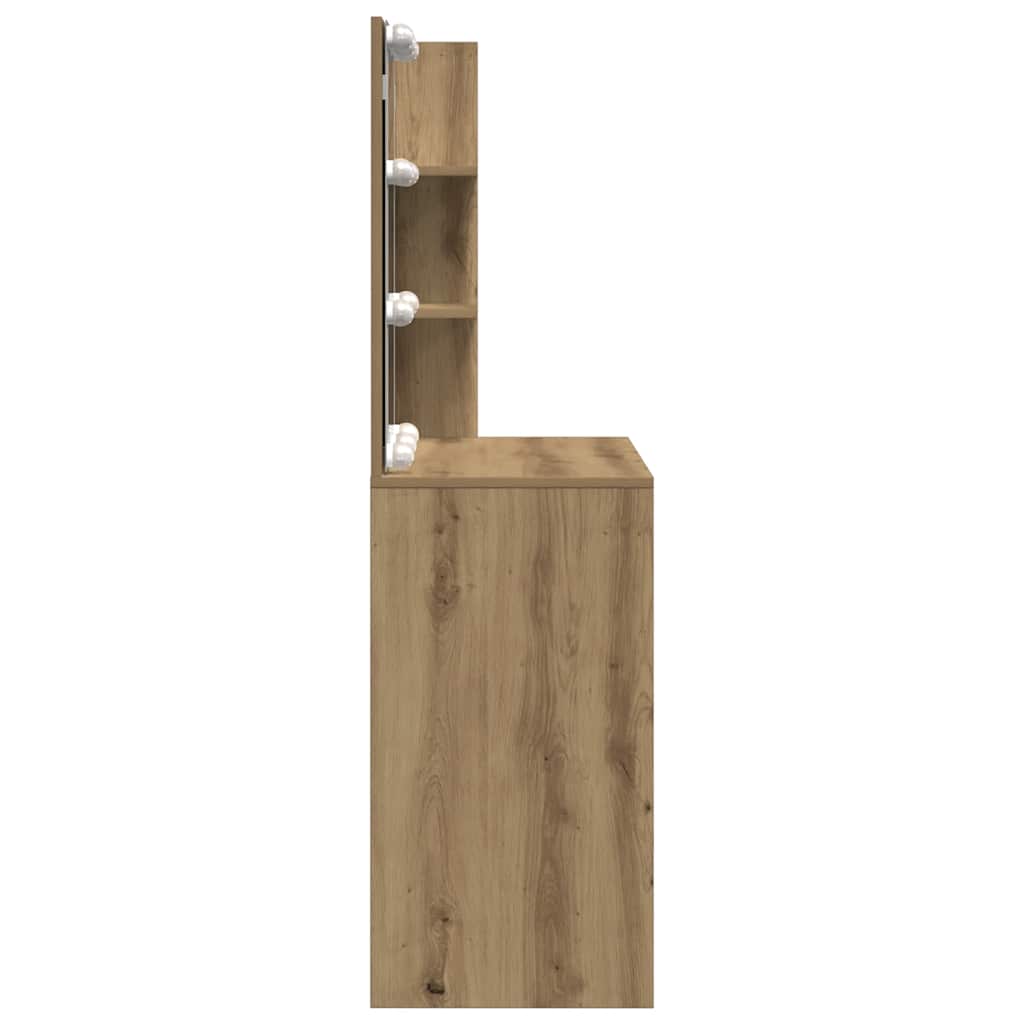 Dressing Table with LED Artisan Oak 60x40x140 cm
