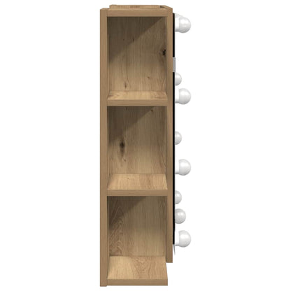 Mirror Cabinet with LED Artisan Oak 70x16.5x60 cm