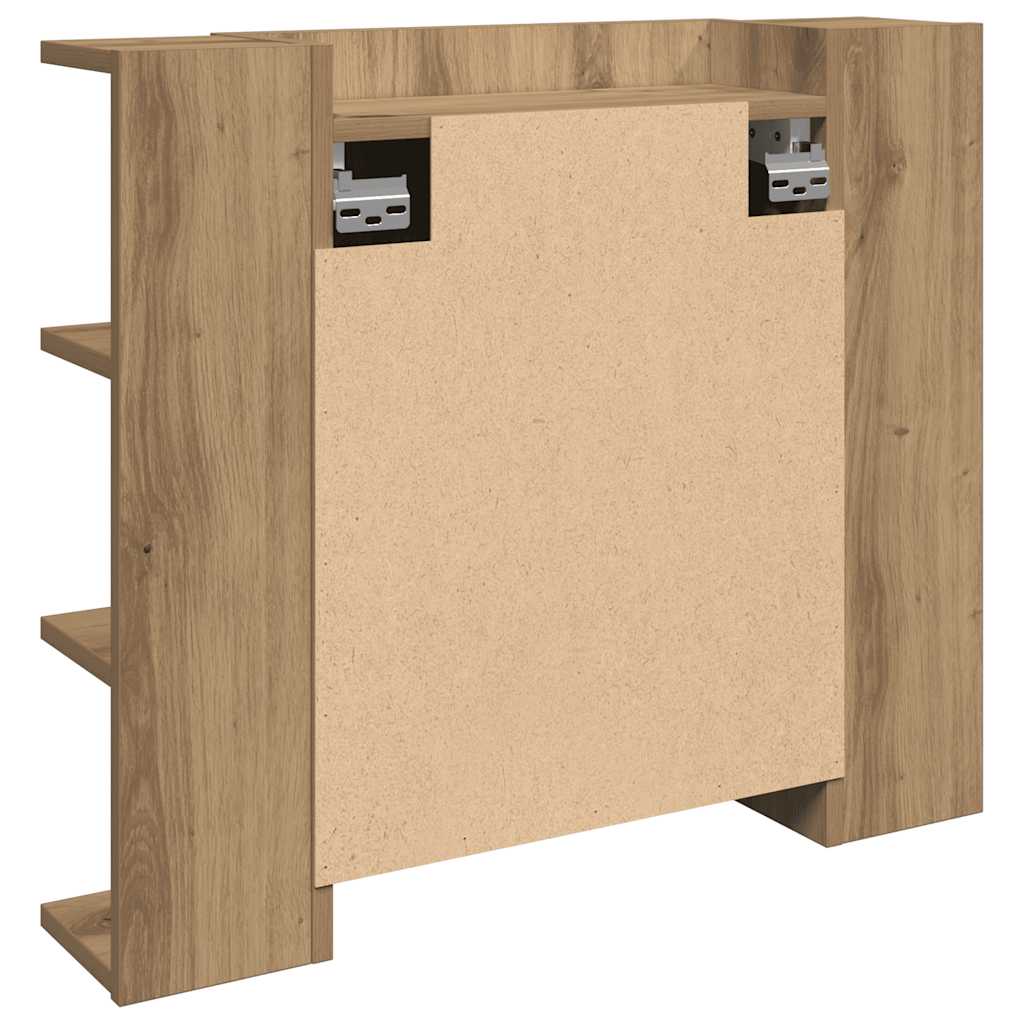 Mirror Cabinet with LED Artisan Oak 70x16.5x60 cm