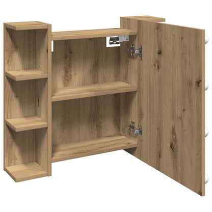 Mirror Cabinet with LED Artisan Oak 70x16.5x60 cm