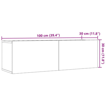 TV Cabinets Wall-mounted 2 pcs Old Wood 100x30x30 cm