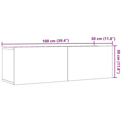 TV Cabinets Wall-mounted 2 pcs Artisian Oak 100x30x30 cm