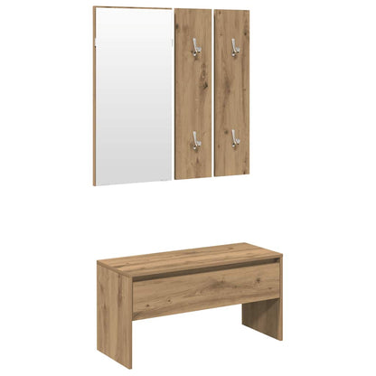 Hallway Furniture Set Artisan Oak Engineered Wood