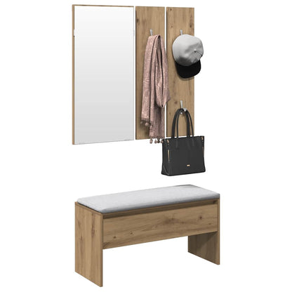 Hallway Furniture Set Artisan Oak Engineered Wood