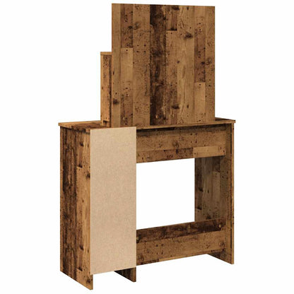 Dressing Table with LED Old Wood 86.5x35x136 cm