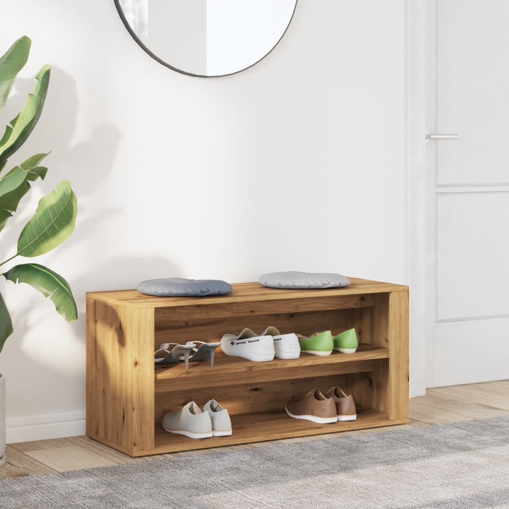 Shoe Bench Artisan Oak 100x35x45 cm Engineered Wood
