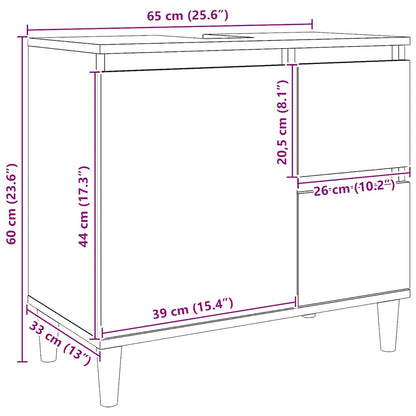 Sink Cabinet Artisan Oak 65x33x60 cm Engineered Wood