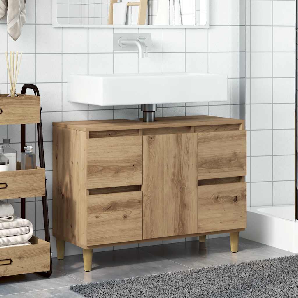 Sink Cabinet Artisan Oak 80x33x60 cm Engineered Wood