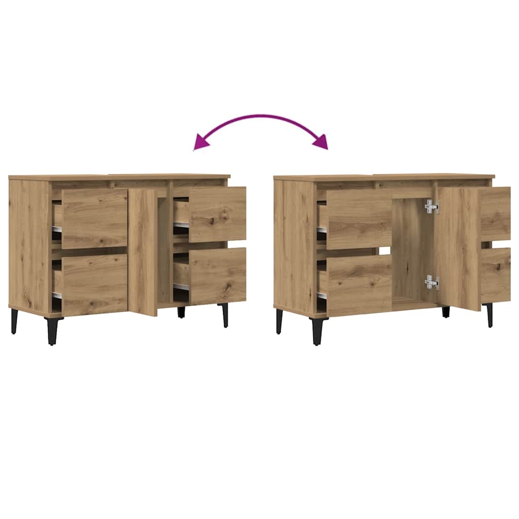 Sink Cabinet Artisan Oak 80x33x60 cm Engineered Wood