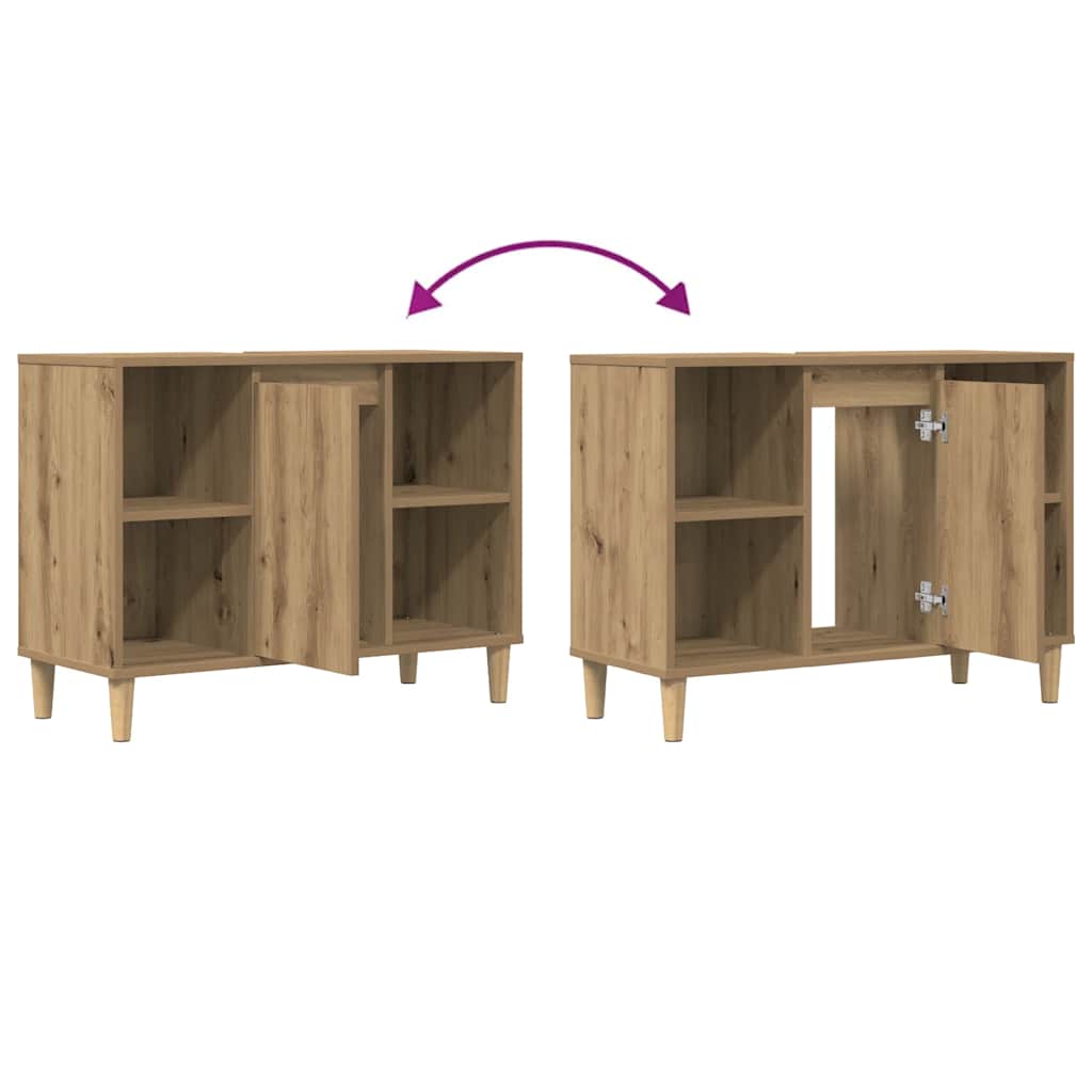 Bathroom Cabinet Artisian Oak 80x33x60 cm Engineered Wood