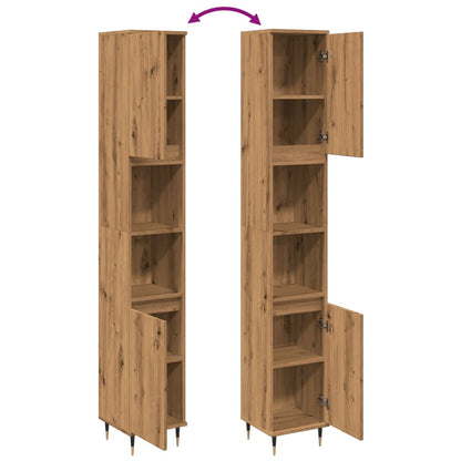 Bathroom Cabinet Artisan Oak 30x30x190 cm Engineered Wood