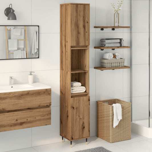 Bathroom Cabinet Artisan Oak 30x30x190 cm Engineered Wood