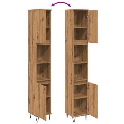 Bathroom Cabinet Artisan Oak 30x30x190 cm Engineered Wood