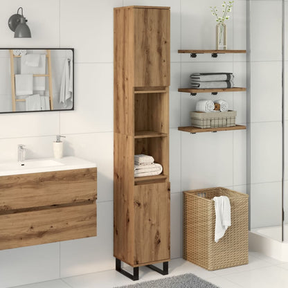 Bathroom Cabinet Artisan Oak 30x30x190 cm Engineered Wood